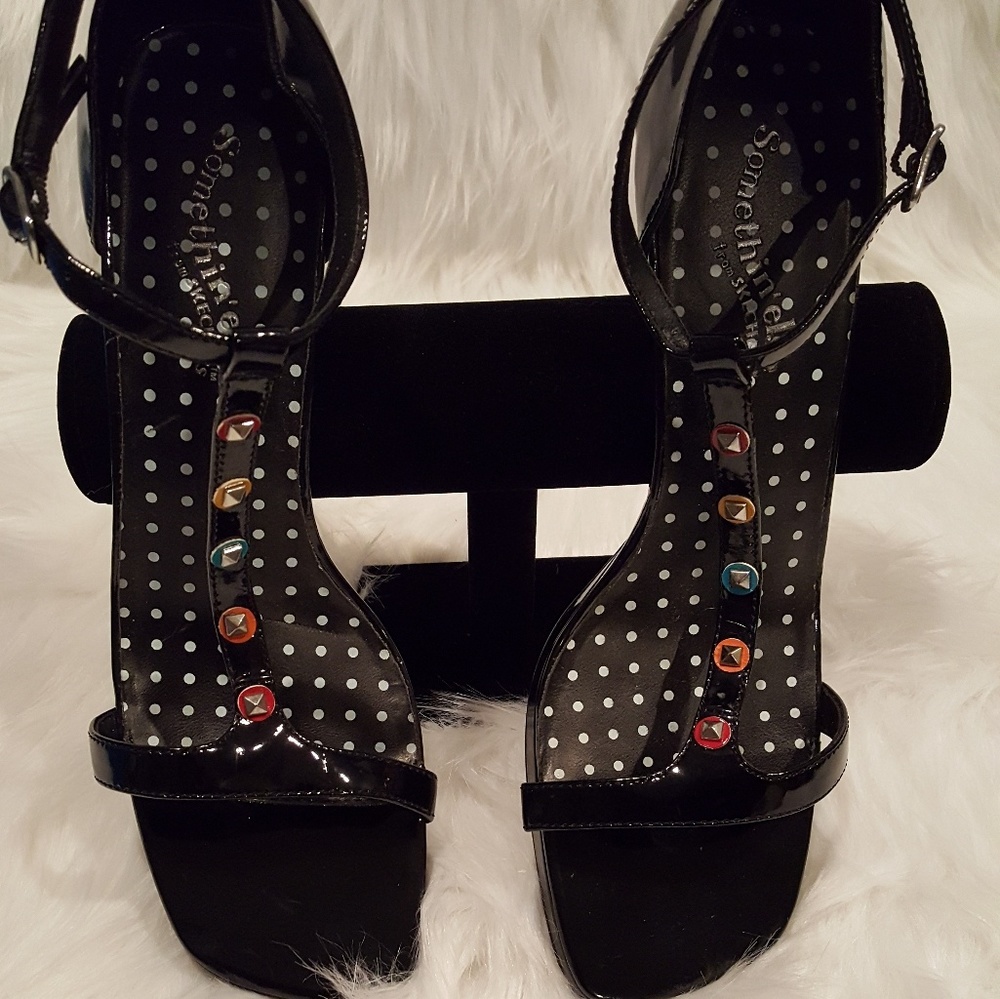 BRAND NEW Patent Color Blocked Strap Heels